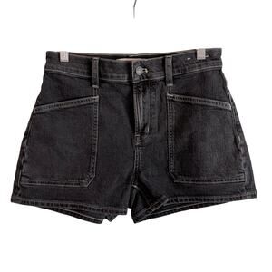 Madewell The Perfect Jean Short Black High Waist Women's Sz 26